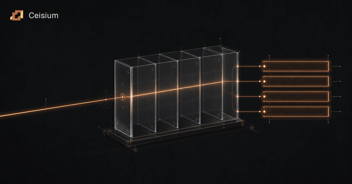 A continuous text signal passes through boundary planes and becomes separate token blocks.