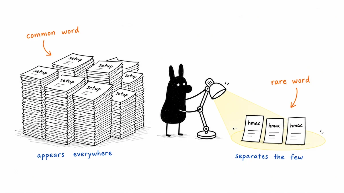Black llama-head blob using a lamp to separate rare hmac pages from many setup pages.