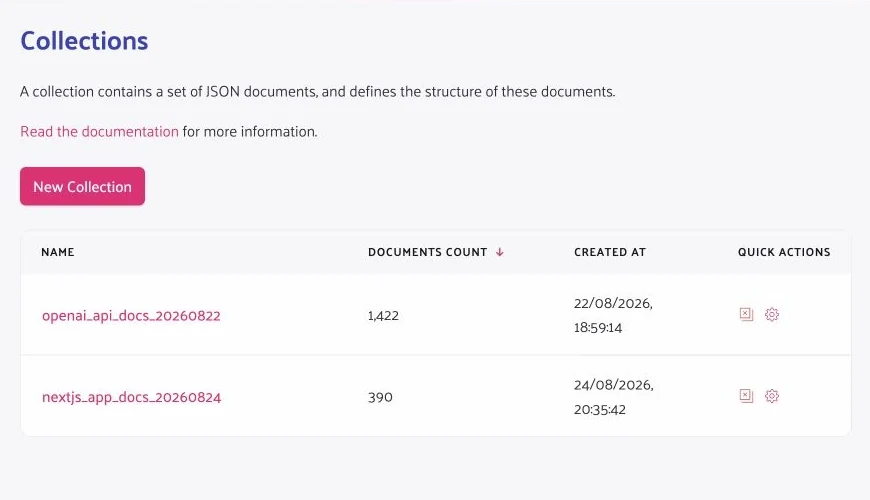 Completed Typesense import with all 390 records indexed.